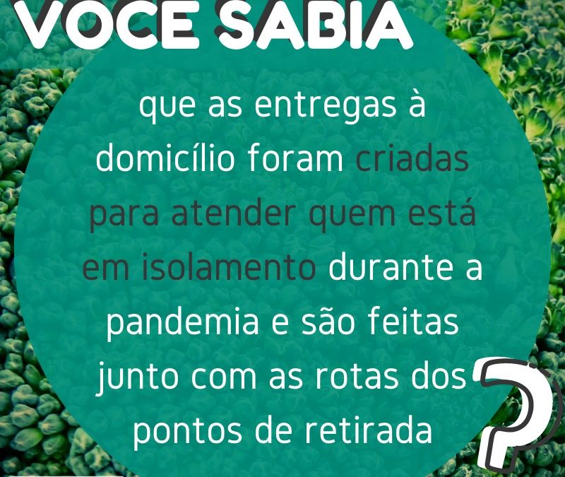 VOCÊ SABIA que as entregas a domicilio foram criadas para atender quem está em isolamento durante a pandemia?